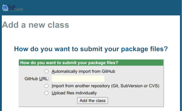 Package package submission page