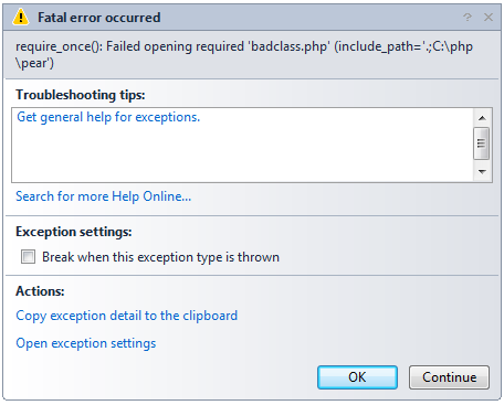 Debug Exceptions